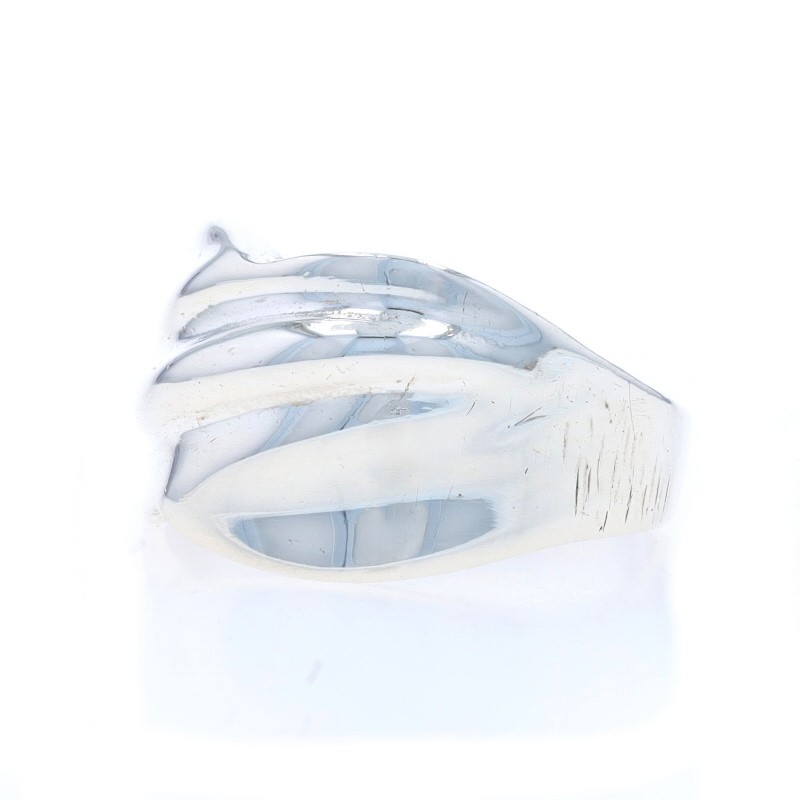 Sterling Silver Crossover Ripple Statement Band -… - image 3