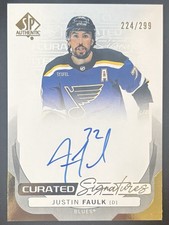 2024-25 SP Authentic Curated Signatures Auto – Justin Faulk /299 – Blues