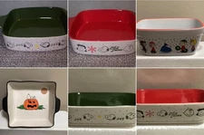 Peanuts Snoopy Ceramic Casserole Baking Dishes