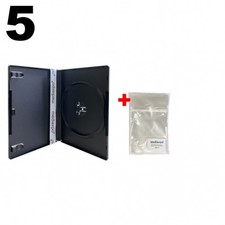 5 PREMIUM STANDARD Black Single DVD Cases 14MM 100 New Material 100 Bags