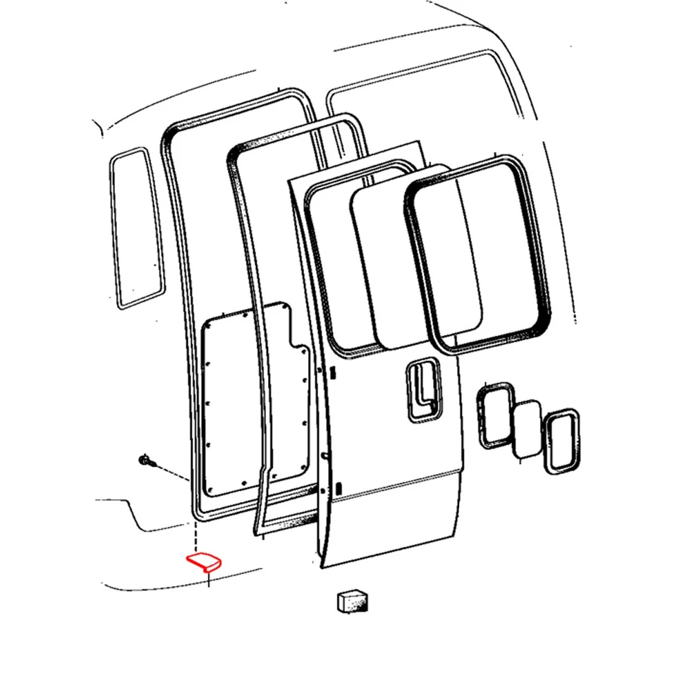 New Spacer Back Door Rubber Set Fit 1979 - 1982 Toyota Coaster Minibus BB11 RB13 - image 4 of 4