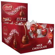 LINDOR Milk Chocolate Candy Truffles, Milk Chocolate with Smooth, Melting Truffl