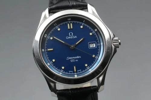 OMEGA Seamaster 120m Cal.1438 Blue Dial Date 2511.80 Quartz Men's Watch JAPAN
