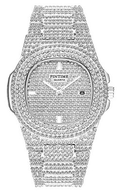 FANMIS Unisex Luxury Crystal Diamond Watches Silver Gold Fashion Quartz Analo...