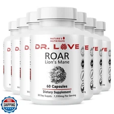 Nature’s NutriWave Dr. Love Roar Lion’s Mane Mushroom Supplement – Plant-Base