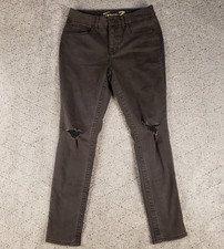 Seven 7 Jeans Womens 10 Black Tummyless High Rise Skinny Stretch Denim Dark Wash