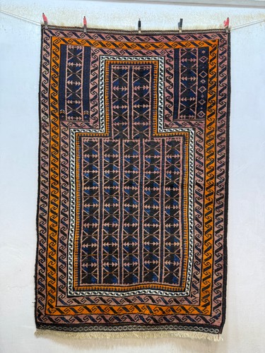 Vintage Beautiful Hand Knotted Afghan Prayer Wool Rug Carpet 167x105 Cm
