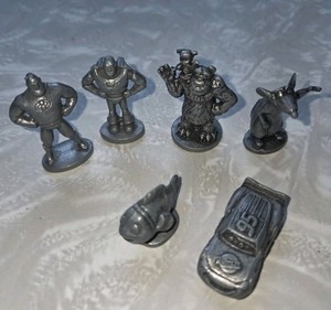 Monopoly Disney Pixar 2007 Pewter Tokens Replacement Pieces Movers Nemo Car Buzz