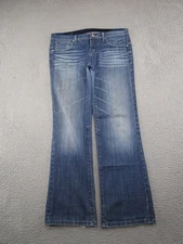 VTG Y2K VIGOSS Women's Blue Denim Boot Cut Jeans Tag Size 11 (34x31) Y2K