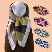 1pc Women's Camouflage Horse Head Print Thin Satin Silk-Like Square Scarf Bohemi