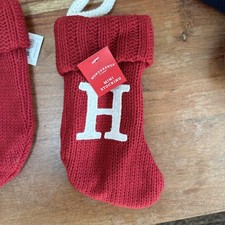 New Wondershop Red Mini 8  Christmas Knit Stocking Initial Letter  H  Target