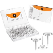 150 Pack Clear Push Pins Thumb Tacks by , Flat Head Thumbtacks for Bulletin B...