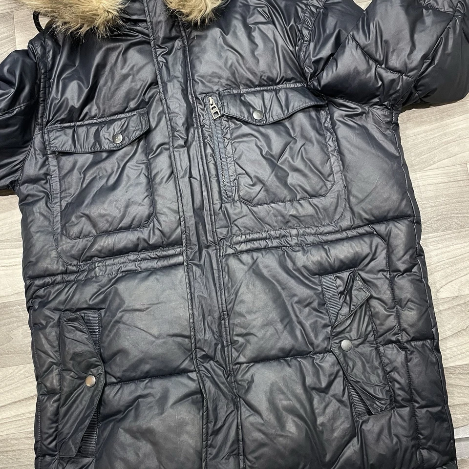 GAP Heavyweight Puffer Parka Para Hombres M Chaqueta para Nieve Abrigo Azul Con Capucha Y2K Gorpcore Foto 4 de 4