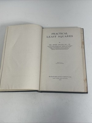 Vintage Practical least squares Ora Miner Leland 1921 Hardcover Book