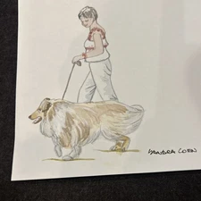 Shetland Sheepdog Original Watercolor by UK Artist Sandra Coen. 6 X7