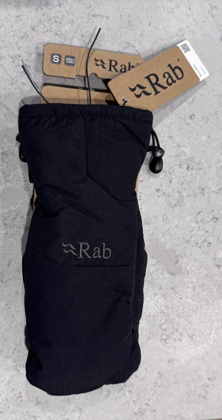 Mitones Rab Storm para mujer talla pequeña, negros, nuevos con etiquetas senderismo, aire libre