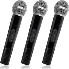 3 PCS Microphone Prop,Plastic Fake Microphone,Fun Stage Mics Toy for Kids,Hallow