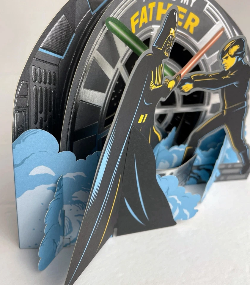 Feliz Día del Padre, Star Wars, Luke Darth Vader Tarjeta de Felicitación Pop Up - NUEVO SELLADO Foto 3 de 4