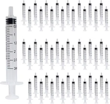 Waziaqoc 50Pcs 3ml/cc Plastic Syringe, No Needle Individually Packge,... 