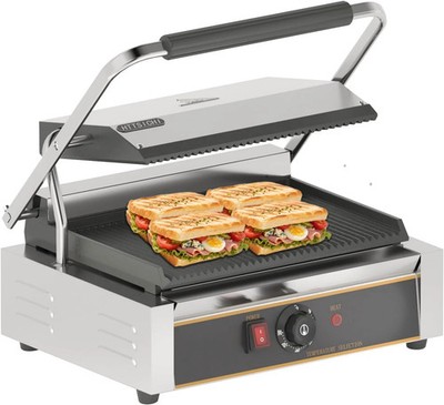 Commercial Panini Press - 2200W Commercial Panini Press Grill w/ 14''x9'' Cooking