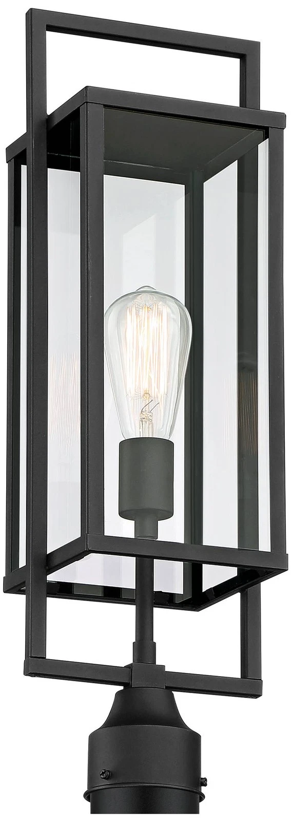 Possini Euro Jericho 22" High Black Post Light - Thumbnail 2