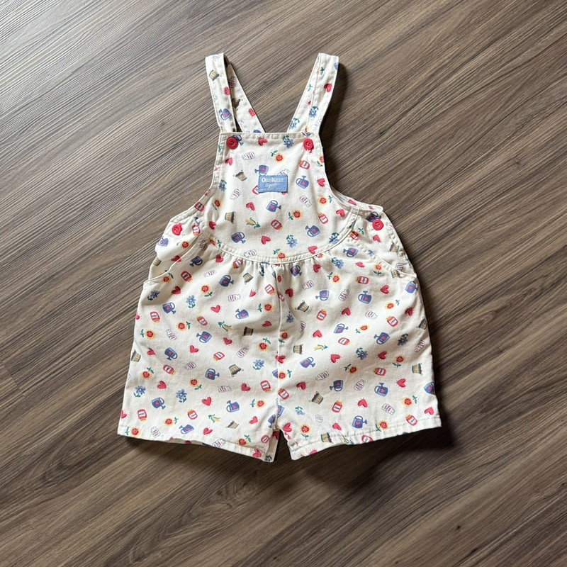 Vintage Oshkosh B’Gosh Paper Tag USA Milk And Jam Hearts Flowers Overalls Kids 6