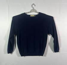 Eddie Bauer Sweater Womans Small Blue Crewneck 100 Cotton Ribbed Knit Pullover