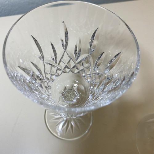 Elegant Pair WATERFORD Crystal LISMORE Claret Wine Glasses Excellent 5 3/4” - Picture 6 of 7