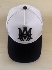 Amiri Men's Trucker Hat MA Logo White/Black Adjustable Snapback Cap