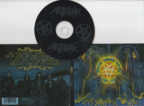 Toppa In Tessuto Anthrax - For All Kings 9x10 Cm - Patch Ricamata Per Giacca Zaino O Collezione