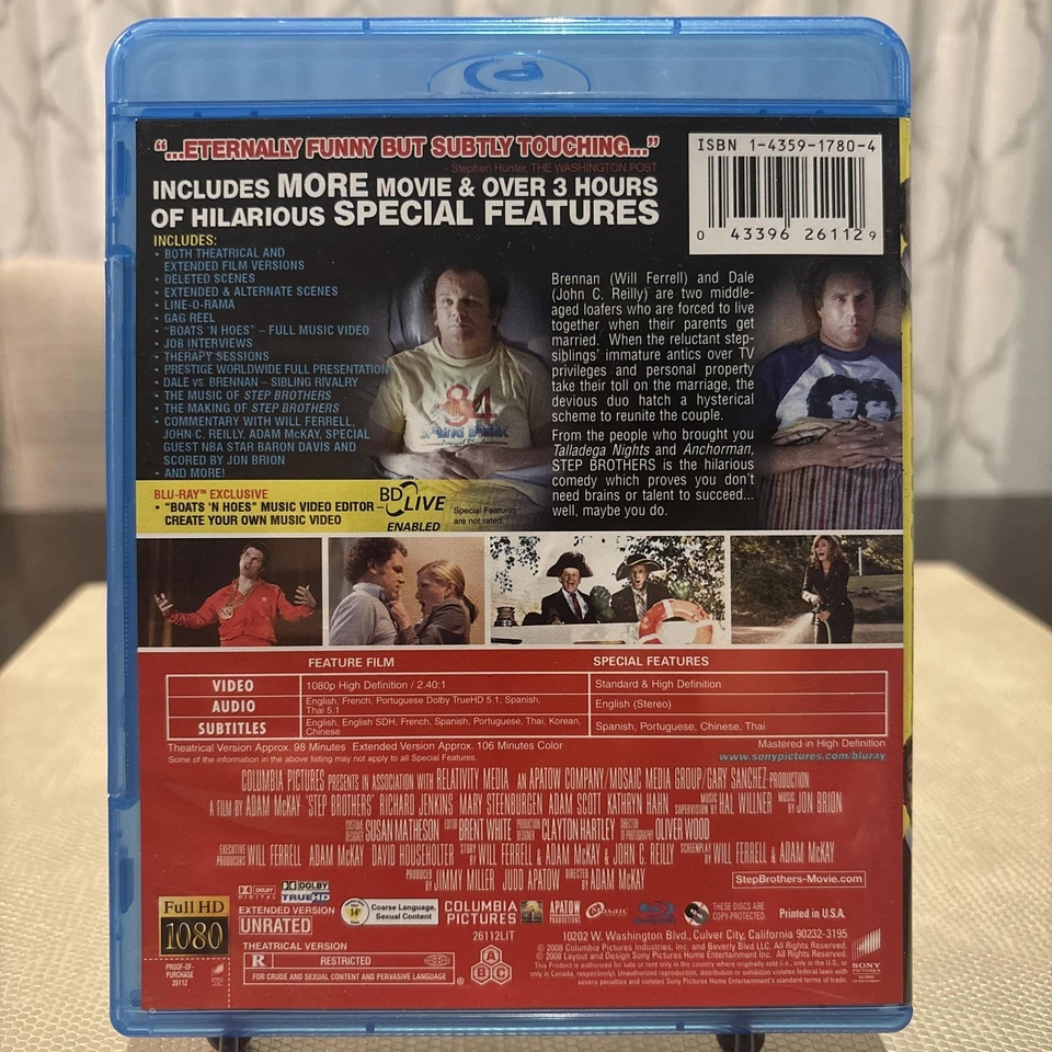 Step Brothers Blu-ray 2-Disc Unrated Theatrical Extended Comedy Will Ferrell - Image 2 of 3
