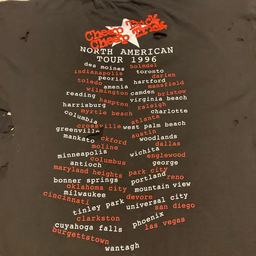1996 Cheap Trick T-Shirt Size XL Thrashed Dream Police Tour USA Holes Throughout - Picture 8 of 22