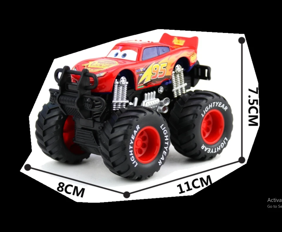 Disney Pixar Coches Juguete Rojo Rayo McQueen Modo Metal Monster Truck Niños Regalo Foto 2 de 4