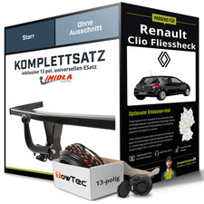 Für RENAULT Clio II Typ BB,CB Anhängerkupplung starr +eSatz 13pol uni. 01- NEU