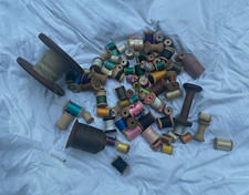 Antique Cotton Sewing Thread Mixed Lot Spools, Cones  Bobbins,industrial