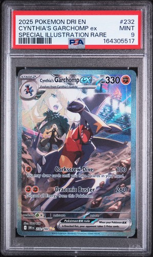 2025 POKEMON DRI EN-DESTINED RIVALS #232 CYNTHIA'S GARCHOMP EX PSA 9