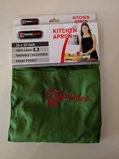 Chef Valley Essentials Green Kitchen Apron with Front Pocket 100% cotton