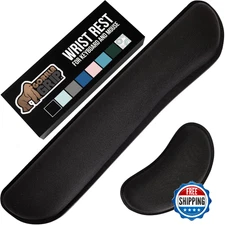 GORILLA GRIP Silky Memory Foam Wrist Rest Set for Keyboard & Mouse - Ergonomic S