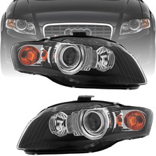 Xenon Scheinwerfer Set Schwarz für Audi A4 B7 2004–2008 Limousine Avant Cabrio 