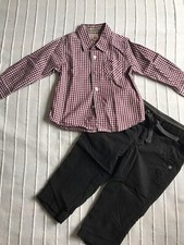 Zara Baby Boy Lotto Stock Camicia Quadretti Bambino 9-12 Mesi Cotone + Pantaloni