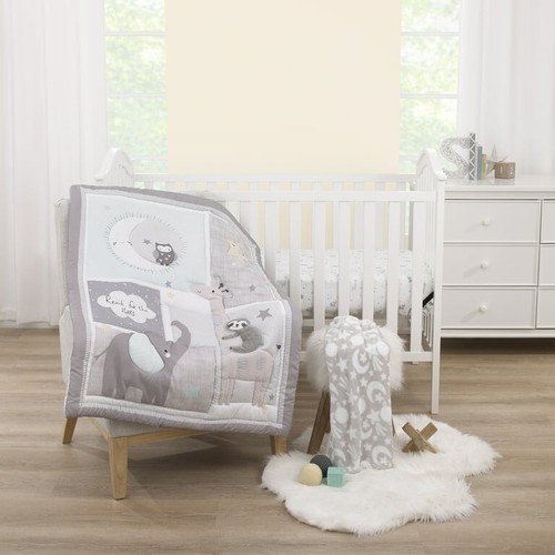 Parent's Choice Celestial 3 Piece Crib Bedding Set, Grey, Elephant, Infant