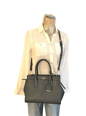 Kate Spade New York Cameron Street Laser-Cut Satchel Bag Navy | eBay