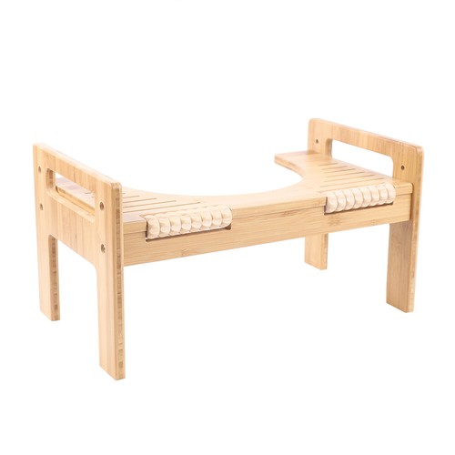 Toilettenhocker Holz Klohocker Erwachsene Toilettenhocker aus Bambus WC Hocker - Bild 6 von 10