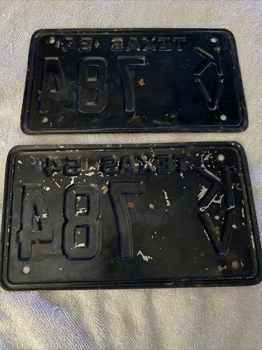 Vintage 1954 Texas License Plate Set Of 2 KV 784 - Picture 6 of 6
