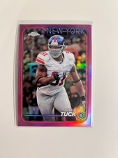 2024 Topps Chrome Justin Tuck Pink Refractor #142 New York Giants