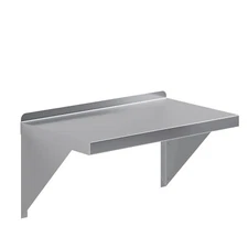 14" Width x 24" Length | Stainless Steel Wall Shelf | Square Edge