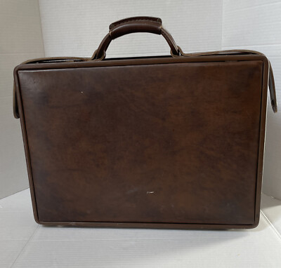 Vintage Hartmann Belting Luggage Briefcase  Lock Case Dark Brown no key