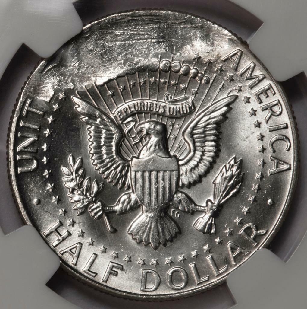 1967 NGC MS62 Struck On Defective Planchet Silver Kennedy