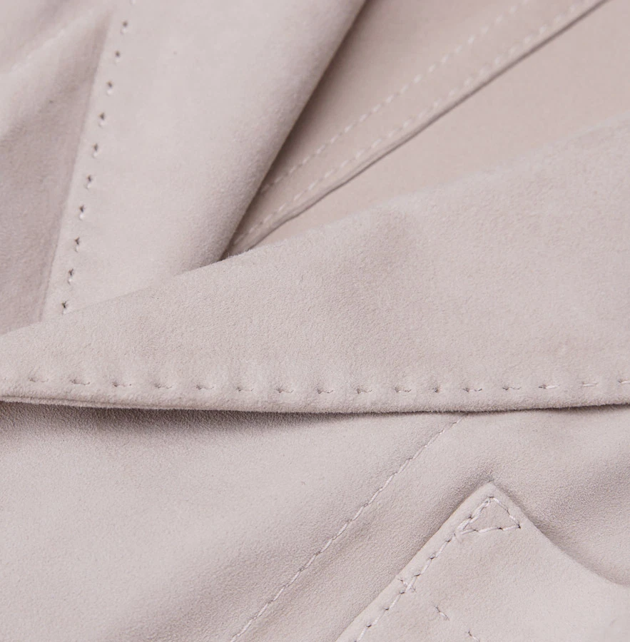 Chaqueta Blazer Kiton Napoli Natural Beige Piel de Cordero Gamuza Cuero L Nueva con Etiquetas Foto 3 de 4