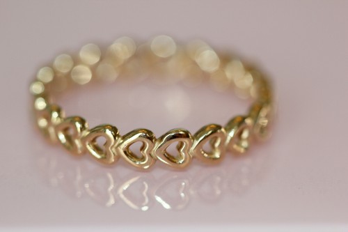 NIB PANDORA LINKED LOVE RING 14K GOLD 